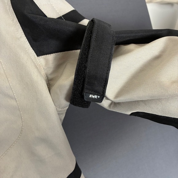 HWK Adventure Touring Motorcycle Jacket Men's Size XL Cream Black - Picture 7 of 12